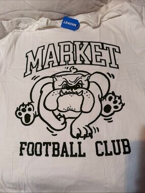 2x MARKET White Bulldog Graphic Tee